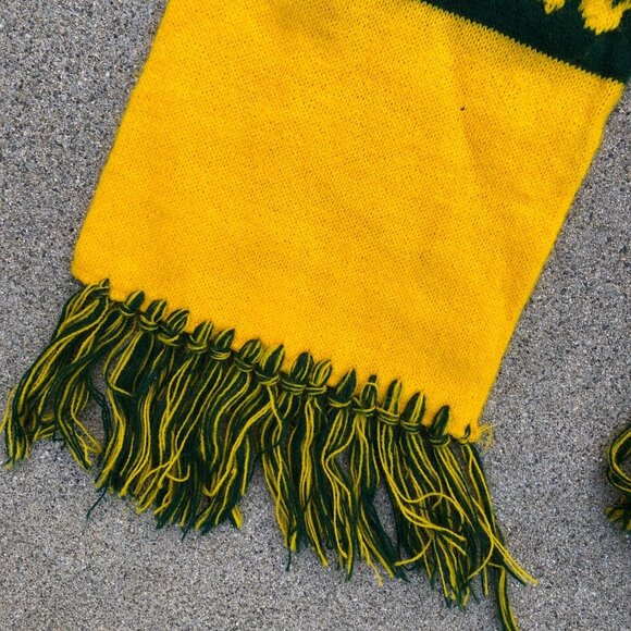 VTG ROSSMORE OAKLAND ATHLETICS A's Scarf MLB Baseball Neck Tie Knit Striped - Picture 6 of 6